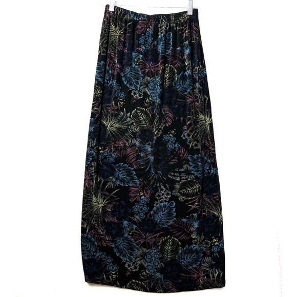 Vtg French Laundry Skirt Women Sz S Black Maxi Floral Boho Cottage Fairy 90s Y2K - Picture 3 of 8